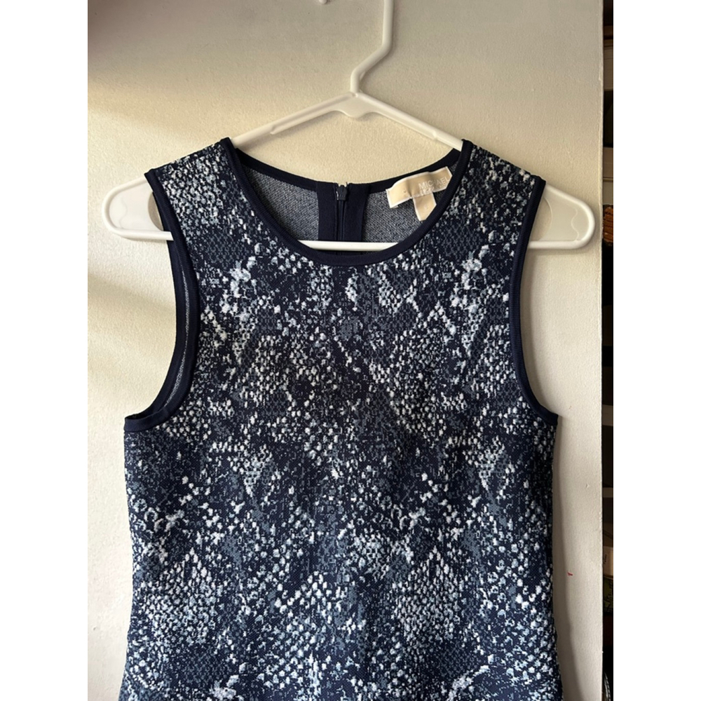 Women's Michael Kors Dress Size S Blue Snake Print Sleeveless - Picture 3 of 6